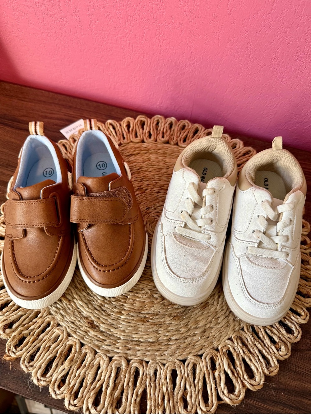 Kids Casual Sneakers in Brown and Cream by Cat & Jack & Old Navy